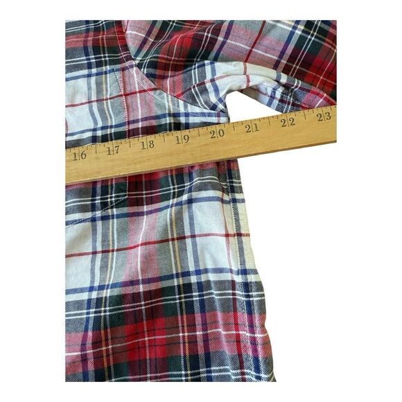 Tommy Hilfiger Shirt Womens L (10) Red White Blue Plaid Cotton Button Up Classic - Picture 7 of 9
